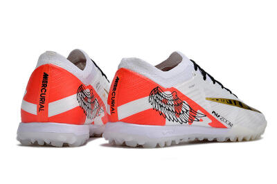 Nike Air Zoom Mercurial Vapor 15 Elite TF Football Shoes - White/Red/Gold