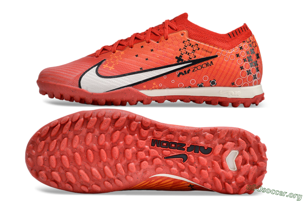 Nike Air Zoom Mercurial Vapor 15 Elite TF Football Shoes - Red/White/Black 1