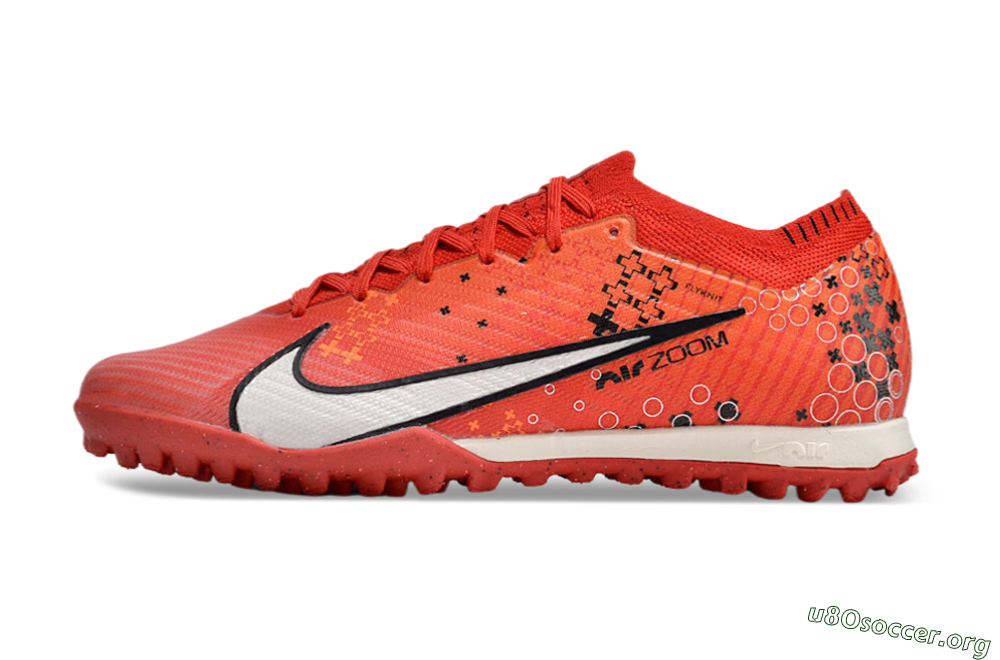 Nike Air Zoom Mercurial Vapor 15 Elite TF Football Shoes - Red/White/Black 3
