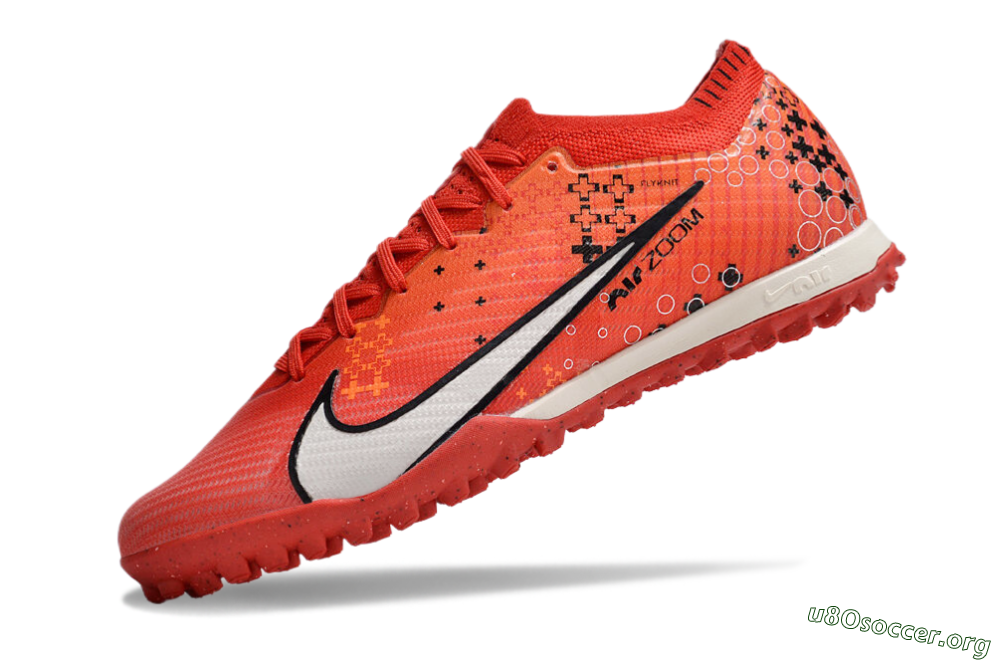 Nike Air Zoom Mercurial Vapor 15 Elite TF Football Shoes - Red/White/Black 5