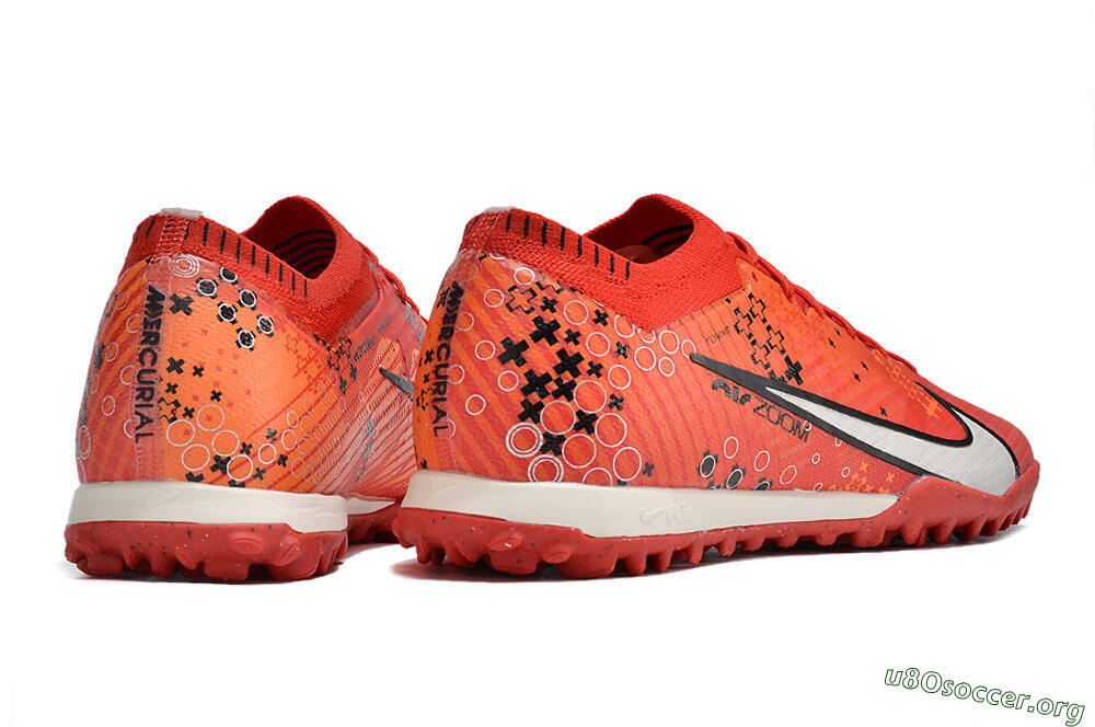 Nike Air Zoom Mercurial Vapor 15 Elite TF Football Shoes - Red/White/Black 6