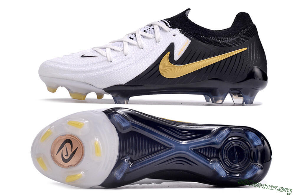 Nike Phantom Luna Elite Low FG Football Boots - White/Black/Gold 1