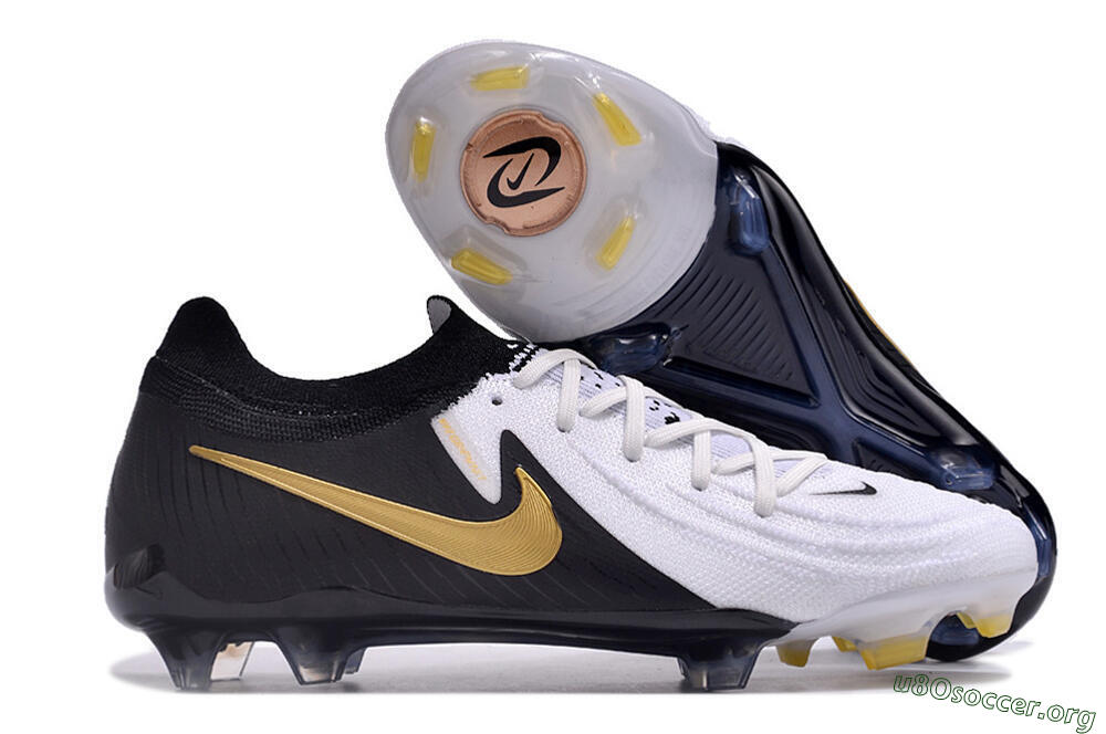 Nike Phantom Luna Elite Low FG Football Boots - White/Black/Gold 2
