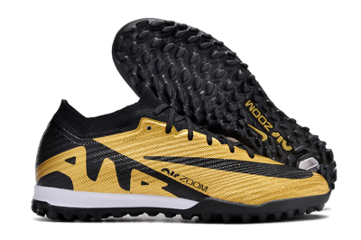 Nike Air Zoom Mercurial Vapor 15 Elite TF Football Shoes - Gold/Black/White
