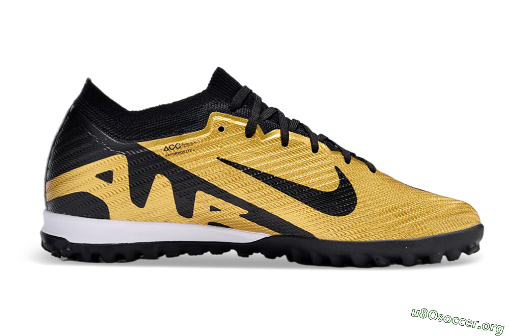 Nike Air Zoom Mercurial Vapor 15 Elite TF Football Shoes - Gold/Black/White 5