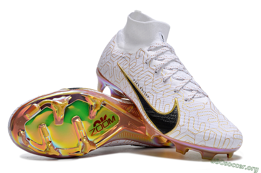Nike Air Zoom Mercurial Superfly 9 Elite FG Football Boots - White/Black/Gold 1