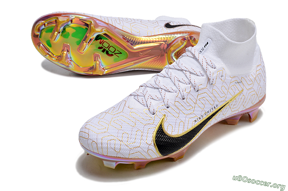 Nike Air Zoom Mercurial Superfly 9 Elite FG Football Boots - White/Black/Gold 0