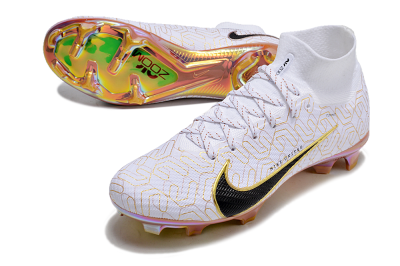 Nike Air Zoom Mercurial Superfly 9 Elite FG Football Boots - White/Black/Gold