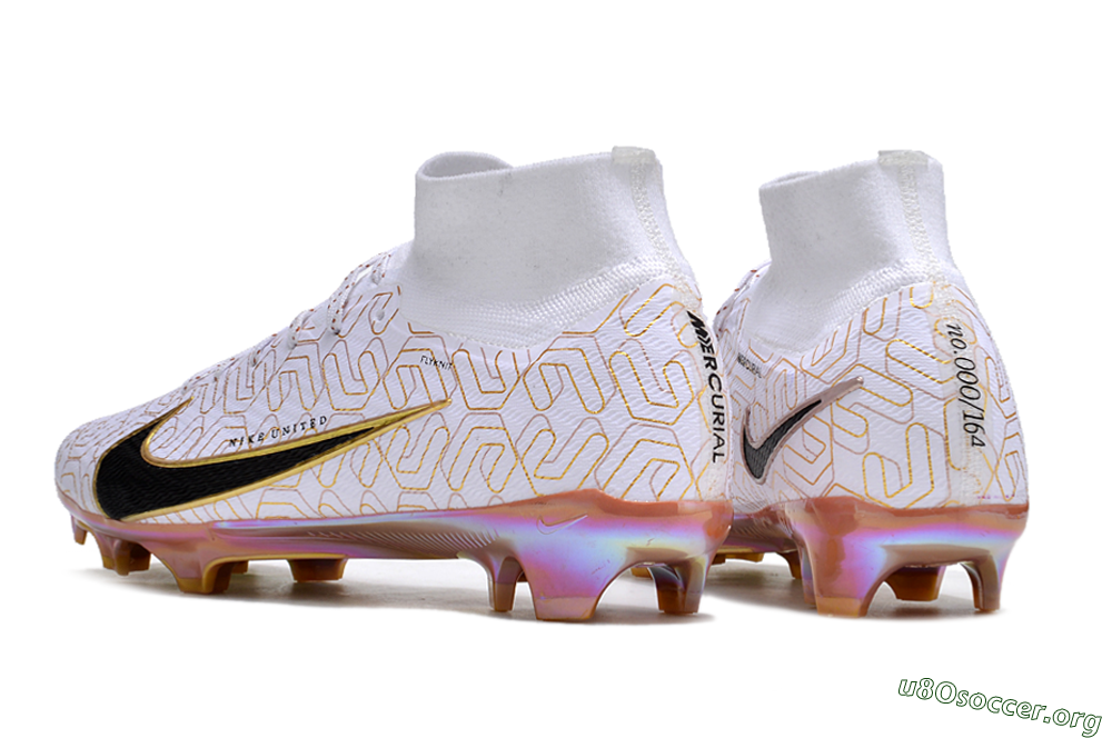 Nike Air Zoom Mercurial Superfly 9 Elite FG Football Boots - White/Black/Gold 5