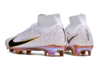 Nike Air Zoom Mercurial Superfly 9 Elite FG Football Boots - White/Black/Gold