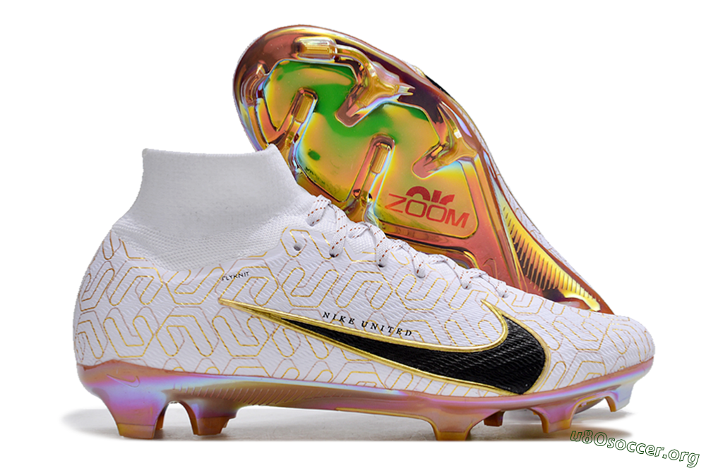 Nike Air Zoom Mercurial Superfly 9 Elite FG Football Boots - White/Black/Gold 2