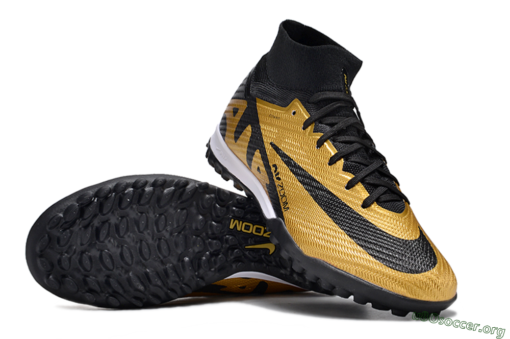 Nike Air Zoom Mercurial Superfly 9 Elite TF Football Shoes - Gold/Black/White 1