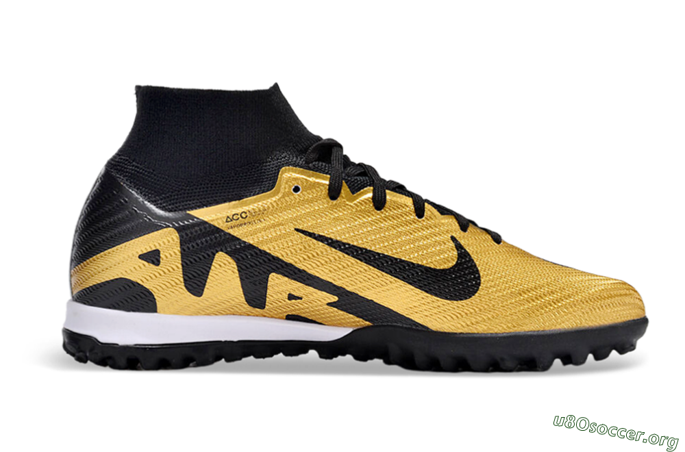 Nike Air Zoom Mercurial Superfly 9 Elite TF Football Shoes - Gold/Black/White 4