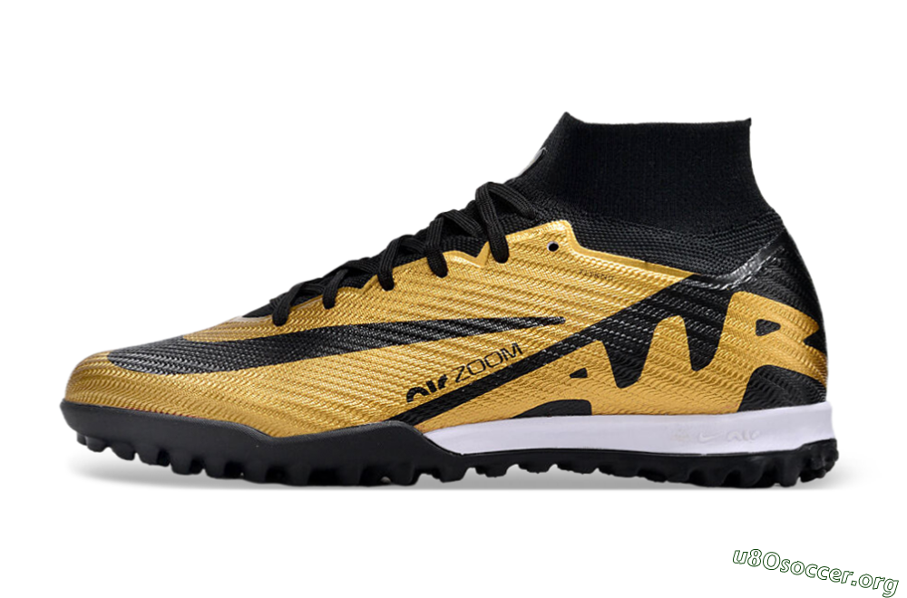 Nike Air Zoom Mercurial Superfly 9 Elite TF Football Shoes - Gold/Black/White 3