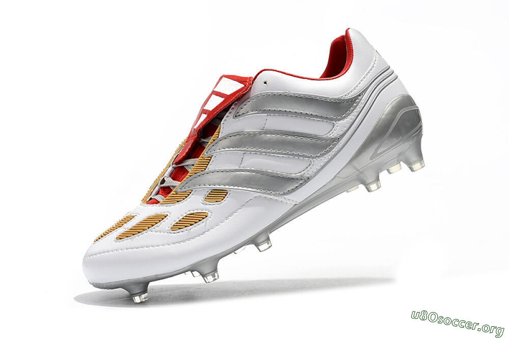 Adidas Predator Precision FG Football Boots - White/Grey/Yellow 8
