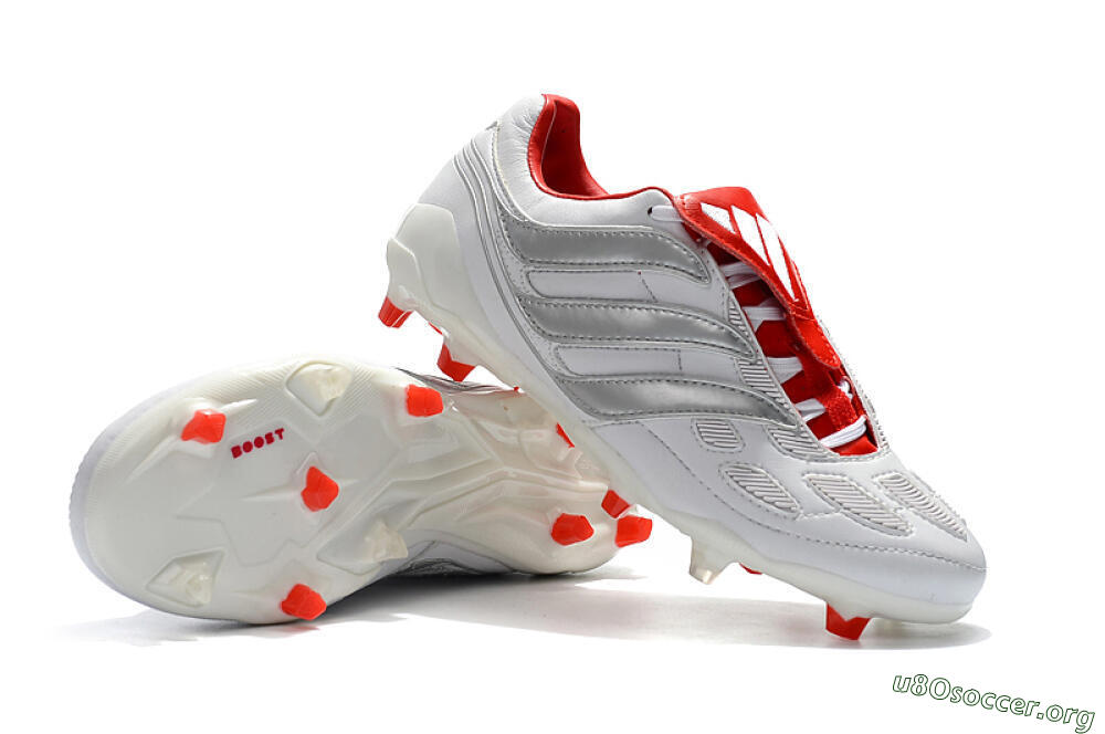 Beckham x Adidas Predator Precision FG Football Boots - Grey/Red/White 4