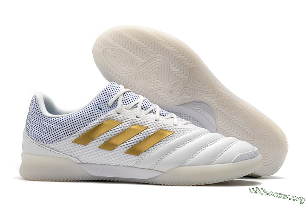 Adidas Copa Tango 20.1 IC Football Shoes - White/Gold/Blue 2