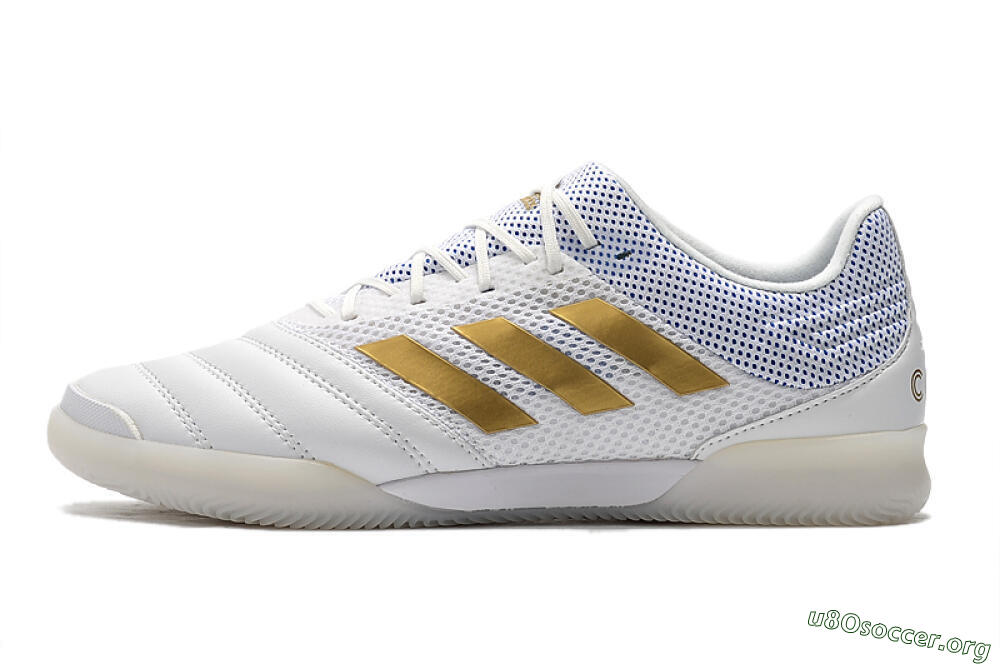 Adidas Copa Tango 20.1 IC Football Shoes - White/Gold/Blue 3
