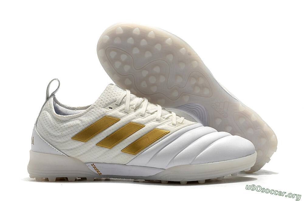 Adidas Copa Tango 20.1 TF Football Shoes - White/Beige/Gold 2