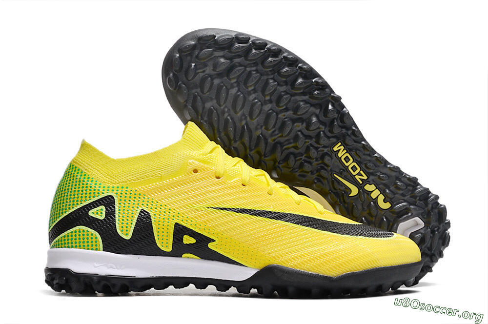 Nike Air Zoom Mercurial Vapor 15 Elite TF Football Shoes - Yellow/Black/White 2