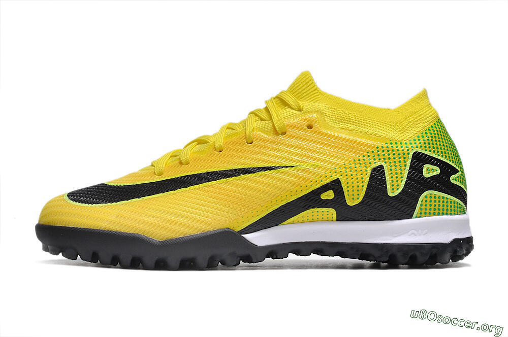 Nike Air Zoom Mercurial Vapor 15 Elite TF Football Shoes - Yellow/Black/White 3