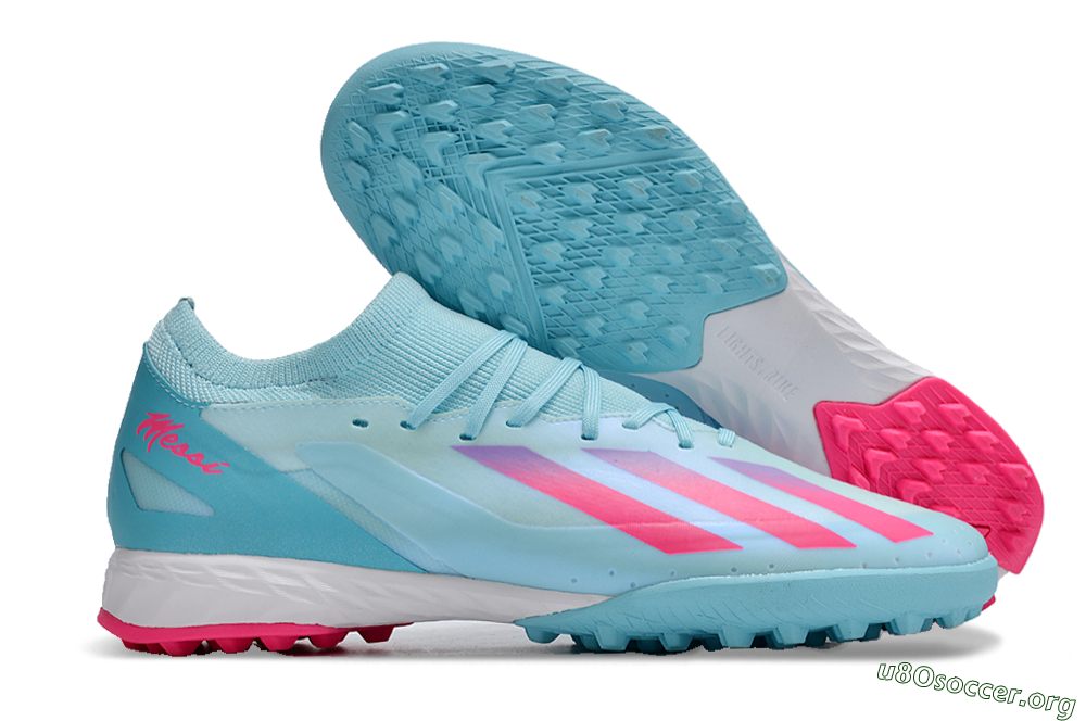 Adidas X Crazyfast.3 TF Football Shoes - Flash Aqua/Lucid Pink/Lucid Cyan 2