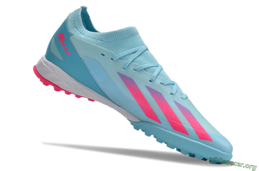 Adidas X Crazyfast.3 TF Football Shoes - Flash Aqua/Lucid Pink/Lucid Cyan 4