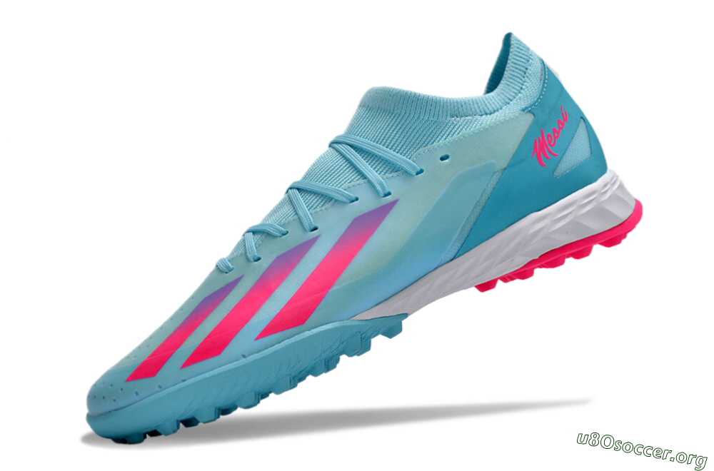 Adidas X Crazyfast.3 TF Football Shoes - Flash Aqua/Lucid Pink/Lucid Cyan 5