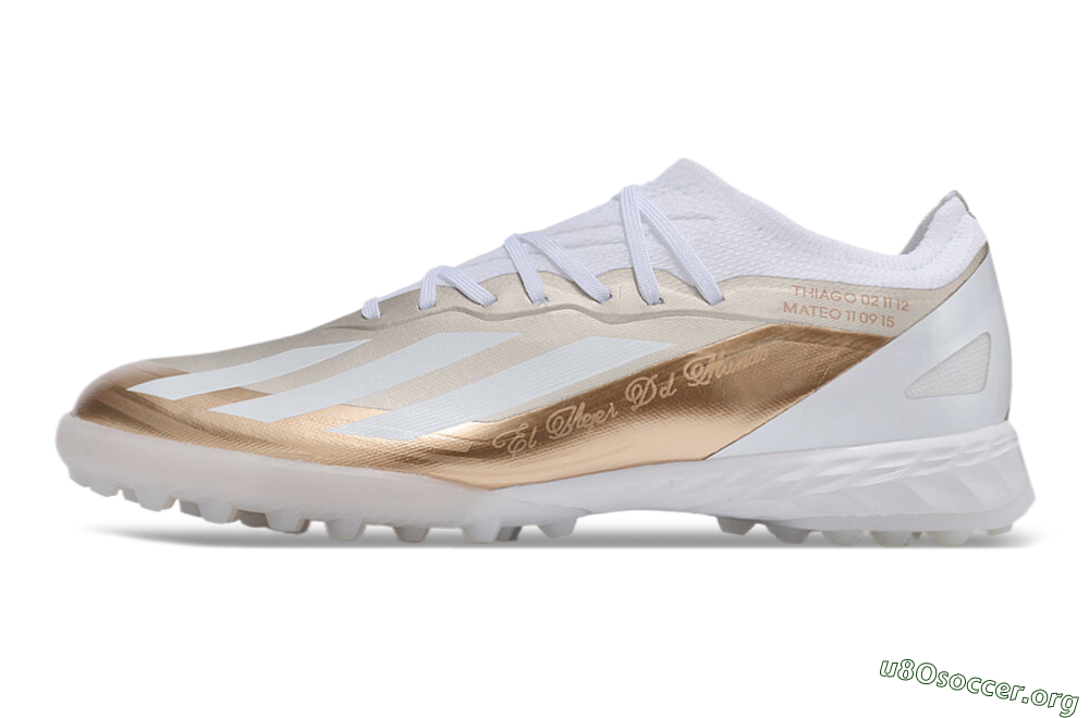Adidas X Crazyfast.1 TF Football Shoes - Gold/White 3