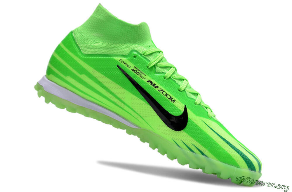 Nike Air Zoom Mercurial Superfly 9 Elite TF Football Shoes - Green/Black/Whtie 4