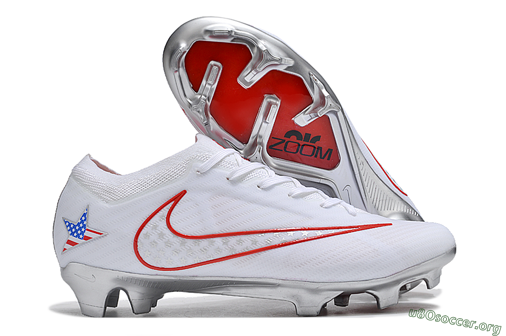Nike Air Zoom Mercurial Vapor 15 Elite FG Football Boots - White/Red/Silver 2