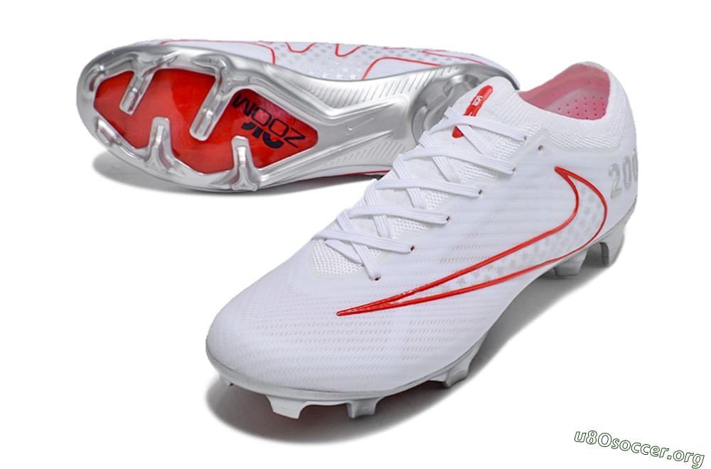 Nike Air Zoom Mercurial Vapor 15 Elite FG Football Boots - White/Red/Silver 0