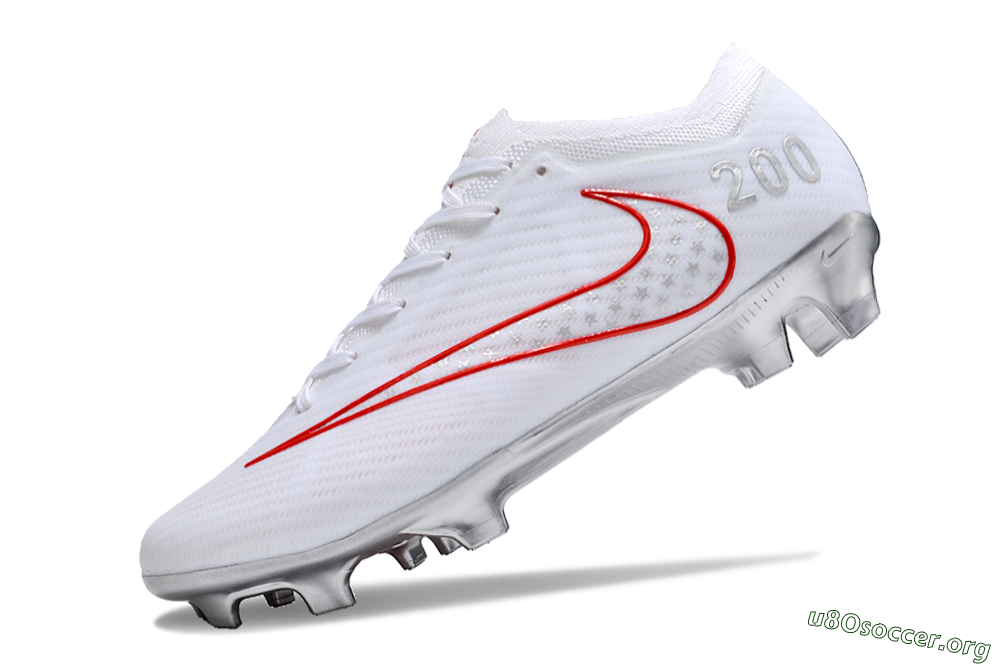 Nike Air Zoom Mercurial Vapor 15 Elite FG Football Boots - White/Red/Silver 5