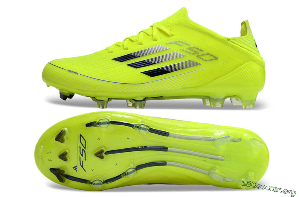 Adidas F50 Adizero FG Football Boots - Yellow/Blue 1