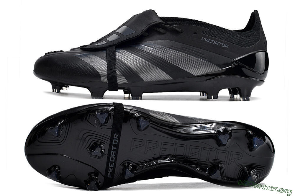 Adidas Predator Elite Foldover Tongue FG Football Boots - Black/Silver/Blue 1