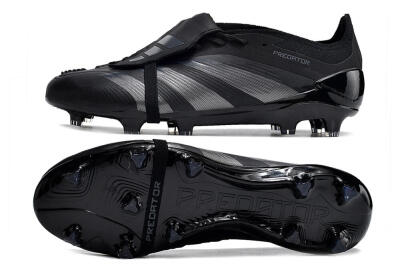 Adidas Predator Elite Foldover Tongue FG Football Boots - Black/Silver/Blue