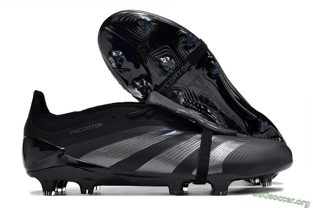 Adidas Predator Elite Foldover Tongue FG Football Boots - Black/Silver/Blue 2