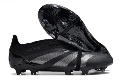 Adidas Predator Elite Foldover Tongue FG Football Boots - Black/Silver/Blue