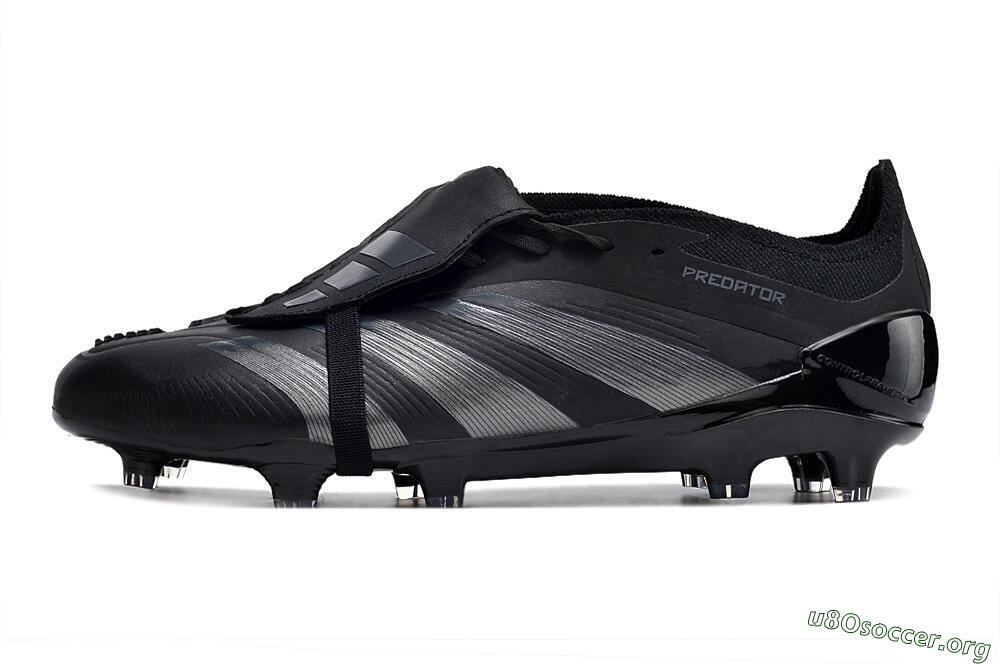 Adidas Predator Elite Foldover Tongue FG Football Boots - Black/Silver/Blue 3