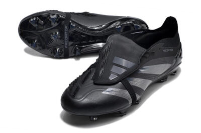 Adidas Predator Elite Foldover Tongue FG Football Boots - Black/Silver/Blue