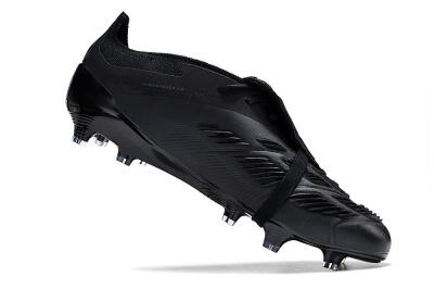 Adidas Predator Elite Foldover Tongue FG Football Boots - Black/Silver/Blue