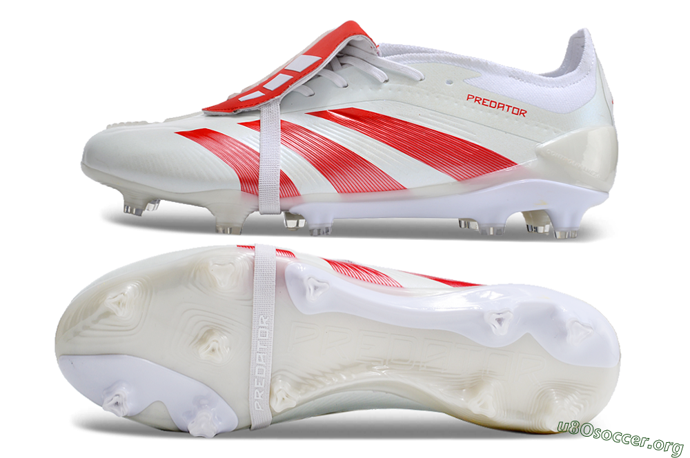 Adidas Predator Elite Foldover Tongue FG Football Boots - Beige/Red/White 1