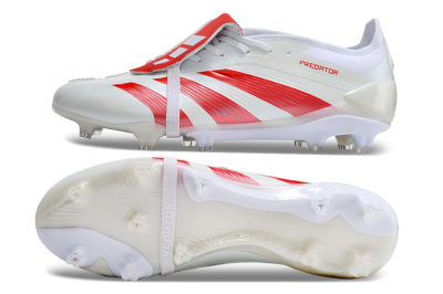 Adidas Predator Elite Foldover Tongue FG Football Boots - Beige/Red/White