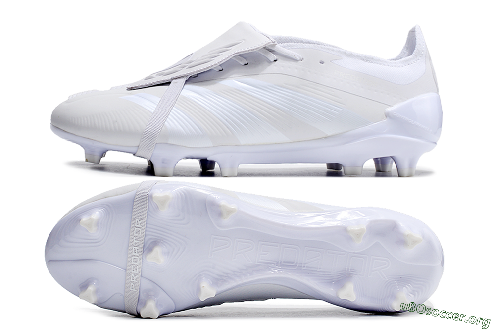 Adidas Predator Elite Foldover Tongue FG Football Boots - White/Beige 1