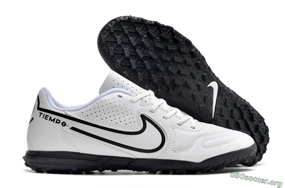 Nike Tiempo Legend 9 Club TF Football Shoes - White/Black 2