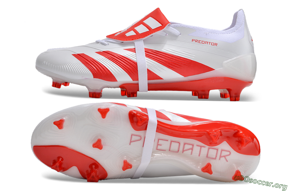 Adidas Predator Elite Foldover Tongue FG Football Boots - White/Red 1