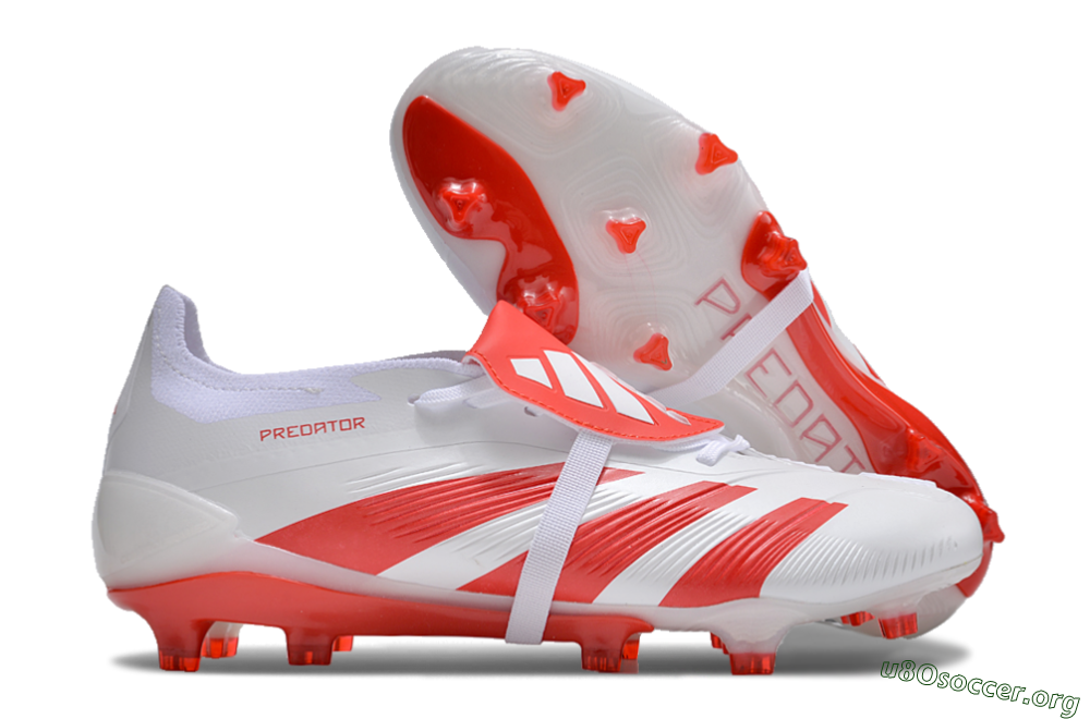 Adidas Predator Elite Foldover Tongue FG Football Boots - White/Red 2