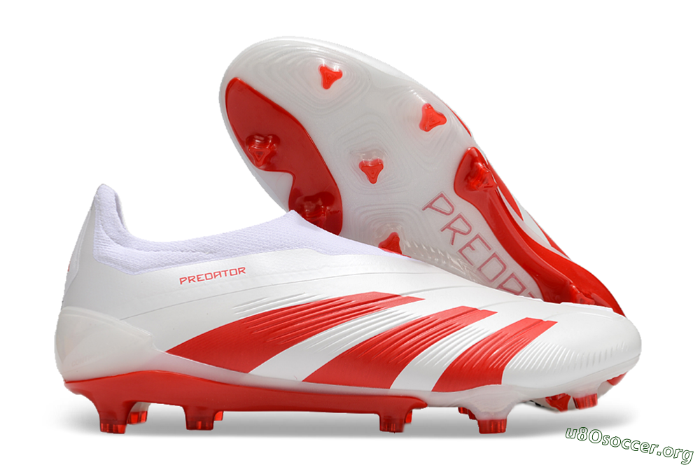 Adidas Predator Accuracy+ FG Football Boots - Beige/White/Red 2