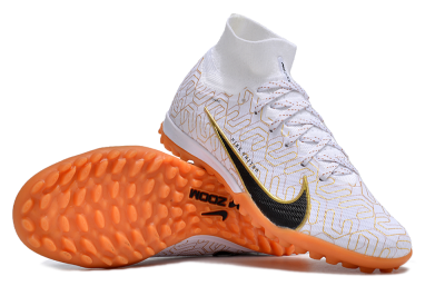 Nike Air Zoom Mercurial Superfly 9 Elite TF Football Shoes - White/Black/Gold