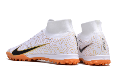Nike Air Zoom Mercurial Superfly 9 Elite TF Football Shoes - White/Black/Gold